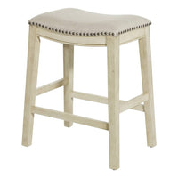 24" Saddle Counter Height Barstool Gray - OSP Home Furnishings: Nailhead Trim, Wood Base, No Assembly Required LPEU853463