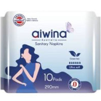 Aiwibi SERVIETTES HYGIENIQUES ULTRA ABSORBANT 100% COTON 10pads 290mm