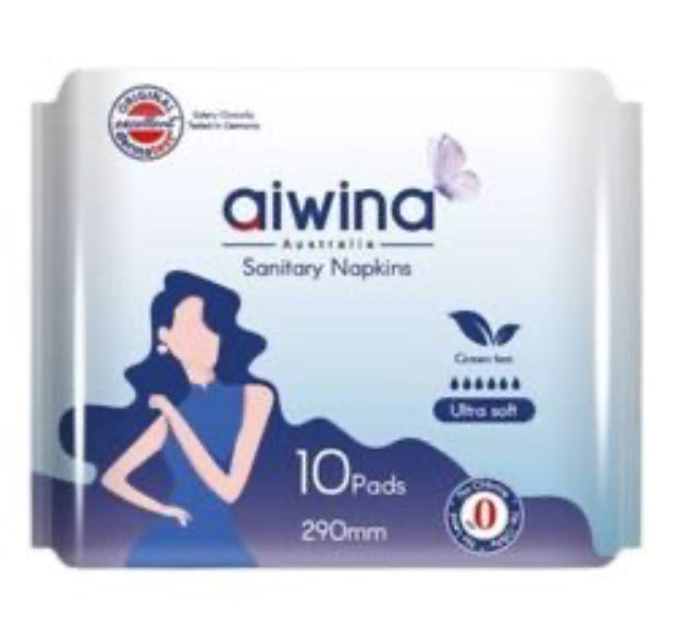 Aiwibi SERVIETTES HYGIENIQUES ULTRA ABSORBANT 100% COTON 10pads 290mm