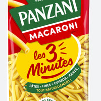 Pâtes macaroni Les 3 Minutes PANZANI 1kg DLC: Janv26