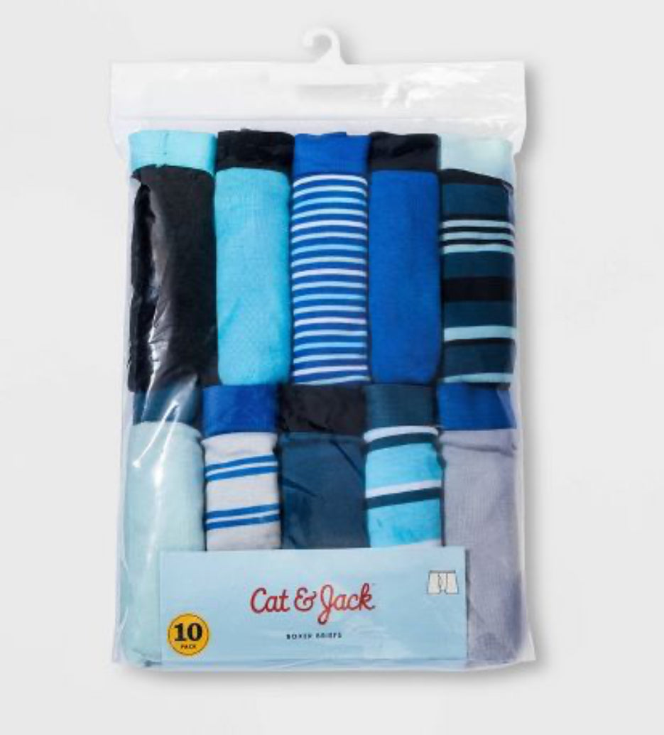 Boys' 10pk Striped Boxer Briefs - Cat & Jack M/ MM