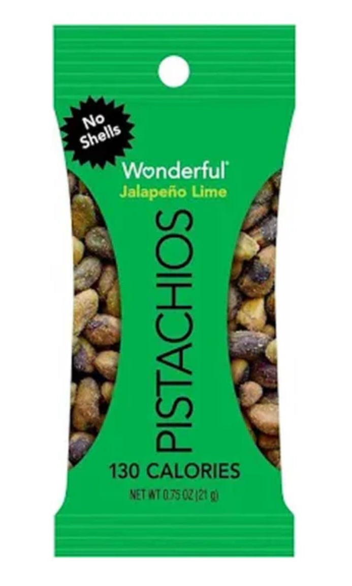 WONDERFUL - NO SHELL PISTACHIOS JALAPENO LIME 0.75oz (21g) DLC: Jui26