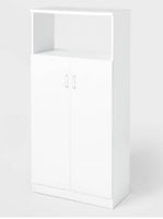 
              Large Storage Cabinet White - Brightroom: 2-Door Design, Laminated Finish, Anti-Tip Hardware
            