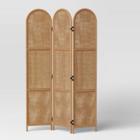 Corrie Rattan Room Divider Light Brown - Threshold: Privacy Screen, No Assembly Required (120.3 cm W x 2.8 cm D x 183 cm H)