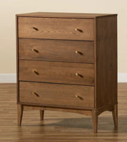 
              Baxton Studio Landis Mid-Century Modern Ash Walnut Finished Wood 4-Drawer Chest MM
            