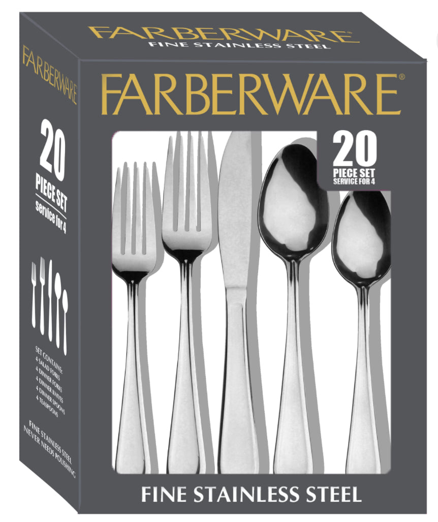 Farberware Centurion Fine Stainless Steel Flatware Set 20 pièces