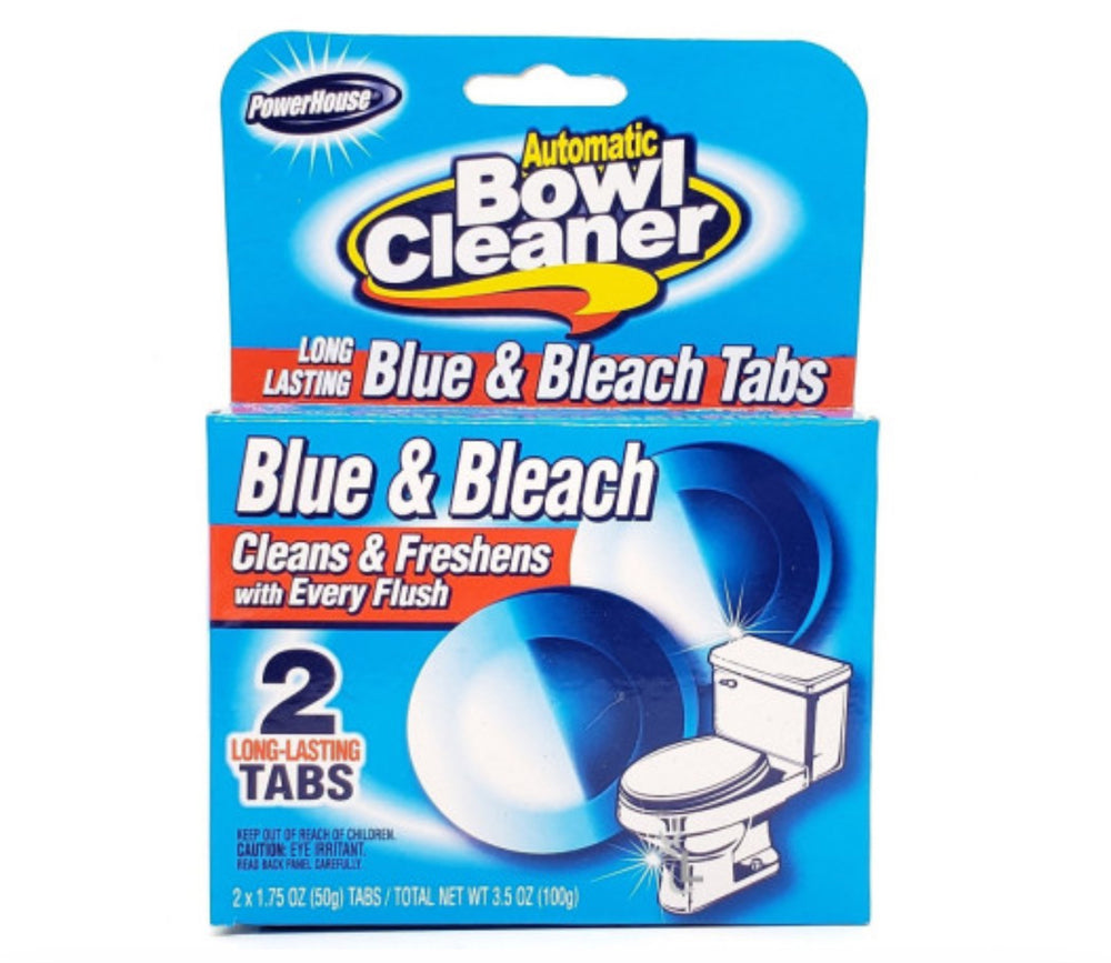 PowerHouse Toilet Tablets Blue & Bleach, 1.75 oz, 2 pack