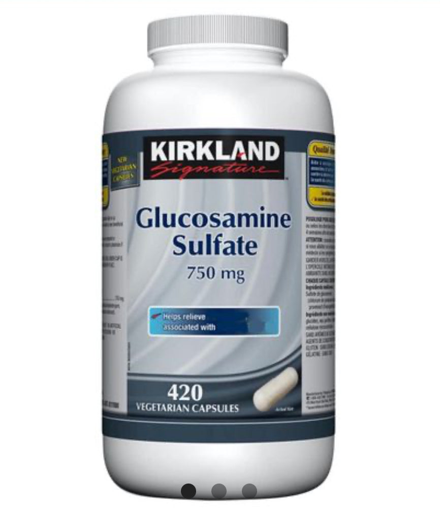 Kirkland Signature Glucosamine Sulfate 750mg 420 vegetarian capsules DLC: Juillet27