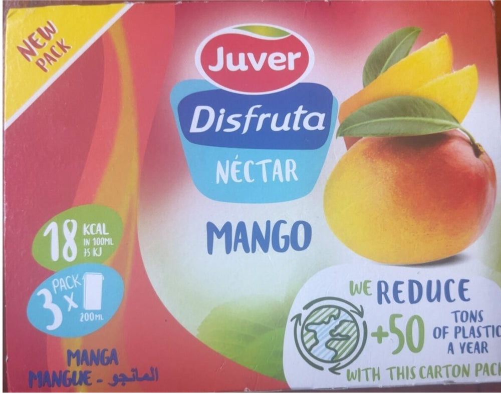 disfruta néctar mango – Juver – (3 x 200ml) DLC: Avril26
