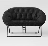 
              Double Dish Dorm Chair Black - Room Essentials: Foldable, No Assembly, Modern Style, Steel Frame
            
