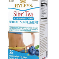 Hyleys Slim Tea Blueberry Flavor - Weight Loss Herbal Supplement Cleanse and Detox - 25 Tea Bags DLC: Janv28