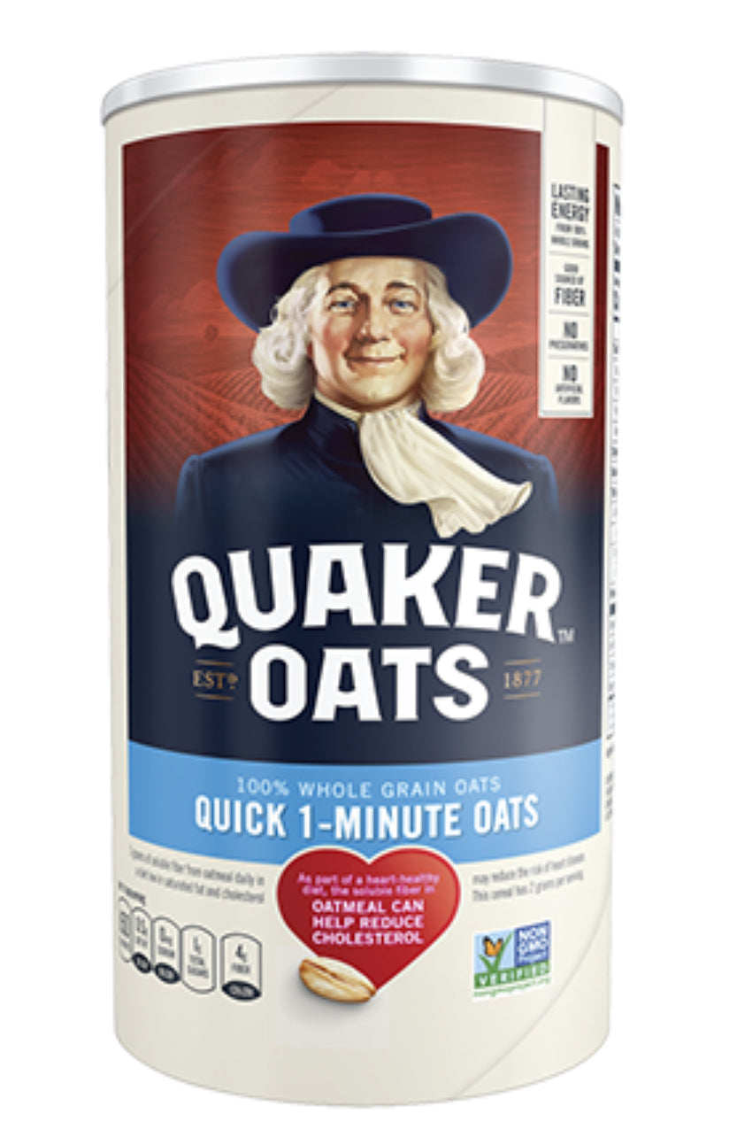 QUAKER® OATS
QUICK 1-MINUTE OATS 1.19 kg DLC: Oct26