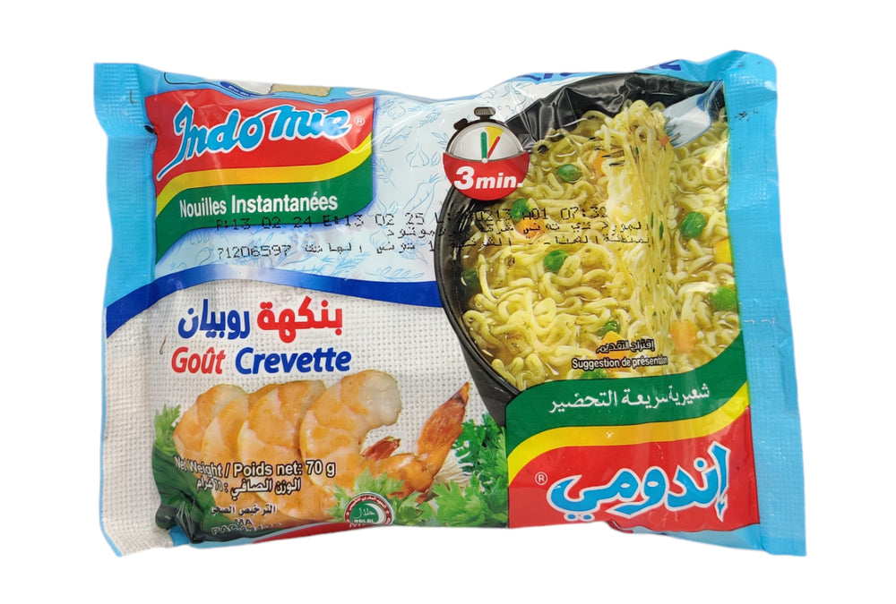 Nouille instantanées INDOMIE crevette Boeuf 70g DLC: Nov25