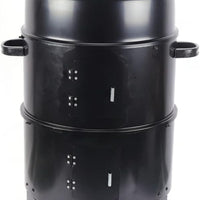 BBQ Grill Barrel 3 in 1, Smoker Grill Smoker Charcoal Grill, Ø40 x 84 cm, Multifunctional Grill, Adjustable Air Nozzle and Thermometer for Smoking, Smoking, Grilling and Outdoor Cooking