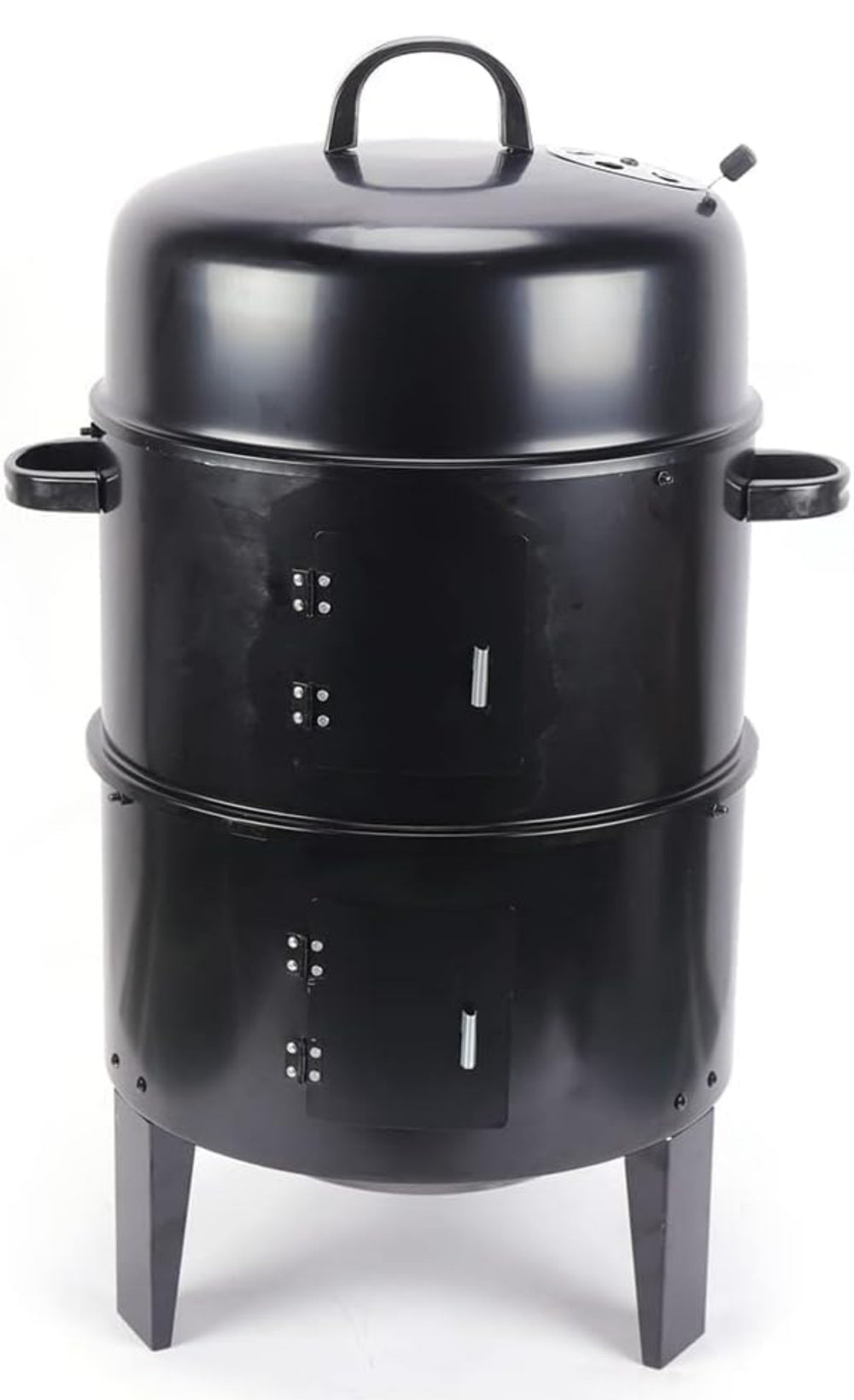 BBQ Grill Barrel 3 in 1, Smoker Grill Smoker Charcoal Grill, Ø40 x 84 cm, Multifunctional Grill, Adjustable Air Nozzle and Thermometer for Smoking, Smoking, Grilling and Outdoor Cooking
