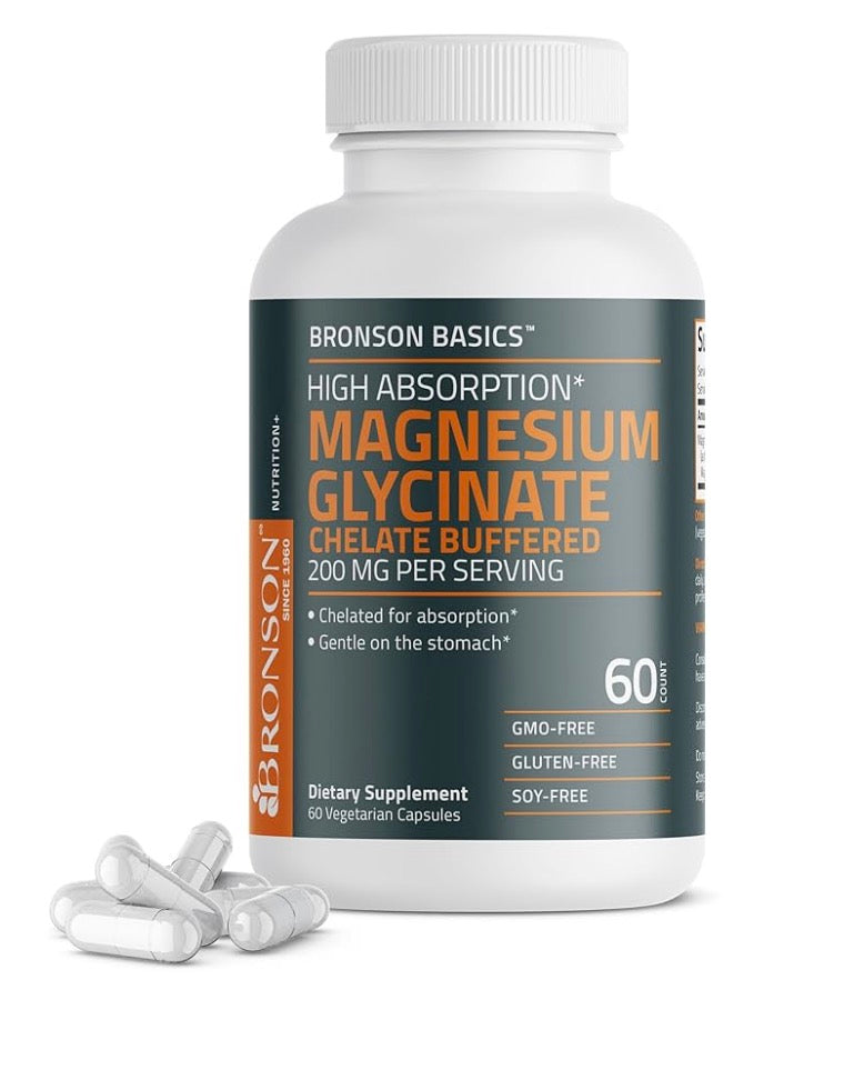 Magnesium Glycinate 200 MG (60 tablets) DLC: 10/2026