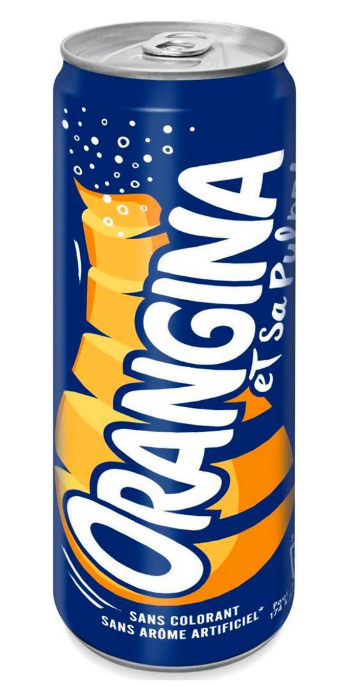 ORANGINA Boisson gazeuse à la pulpe de fruits jaunes boîte 100ml DLC: Nov25