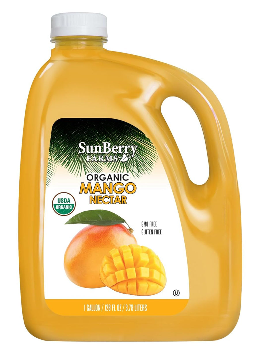 Sunberry Farms Organic Mango Nectar, Gluten Free, non-GMO, All Natural (3.78 L) DLC: Avril26