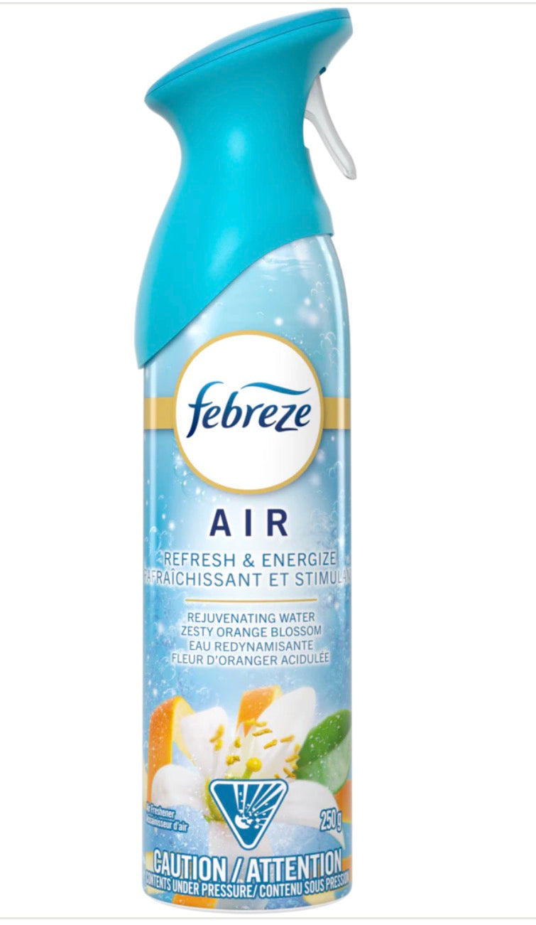 Febreze Air Freshener & Energize Rejuvenating Water Zesty Orange Blossom Air (250g)