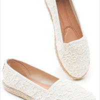 BABUDOG Women's Black Flats with flower embroideried,White Lace Ballet Flats,Comfortable Dress Flats Size 41