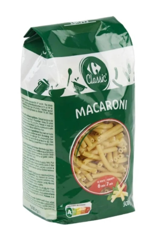 Pâtes Macaroni CARREFOUR CLASSIC' 500g DLC: Mars26
