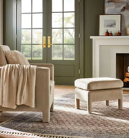 
              Bellfield Fully Upholstered Ottoman Light Brown Velvet - Threshold designed with Studio McGee: Rectangular, No Assembly Required
            