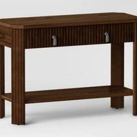 46" Laguna Nigel Fluted Wooden Console Table Brown (KD) - Threshold designed with Studio McGee ( L 1mx18cm, La 45cm, H 82cm)