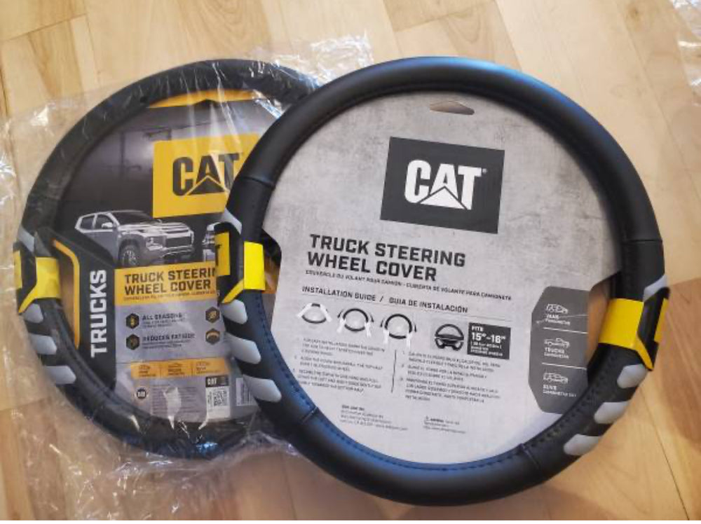 Truck Steering Wheel Cover Large Size for 15.5-16.5 Inch Size by CATERPILLAR