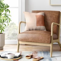 Esters Wood Armchair Caramel Faux Leather - Threshold LPFN974899