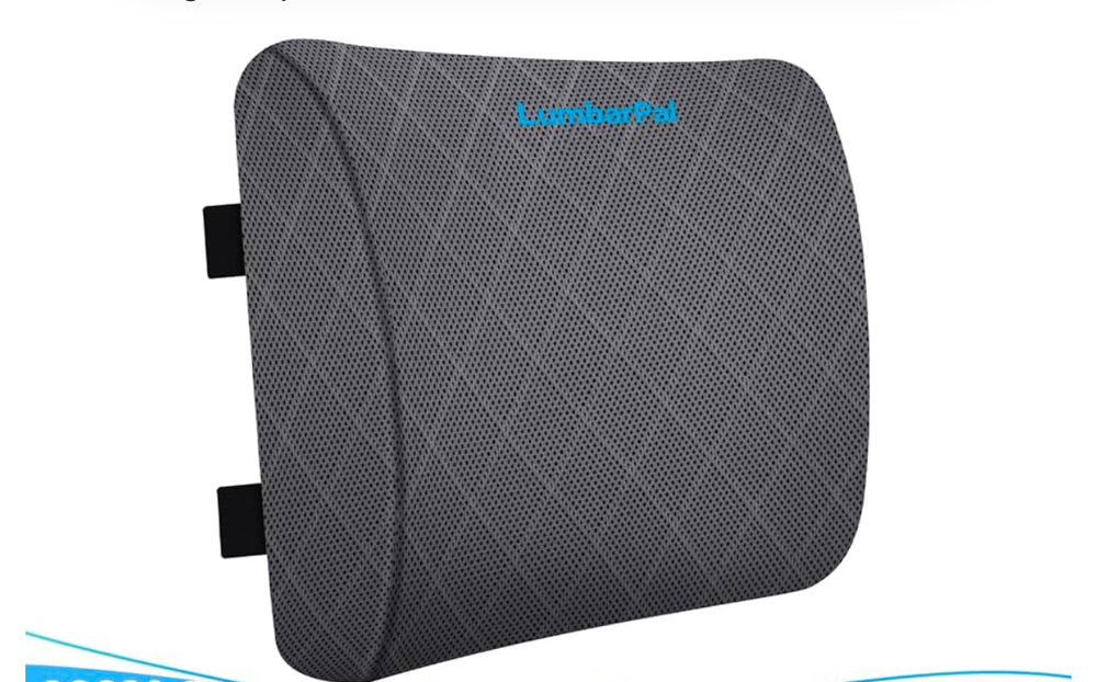 Lumbar Support Pillow for Office Chair Back Support Lumbar Pillow for Car, Gaming, Office Chair - Improve Sitting Posture & Back Pain Relief, Memory Foam, Adjustable Straps, Grey