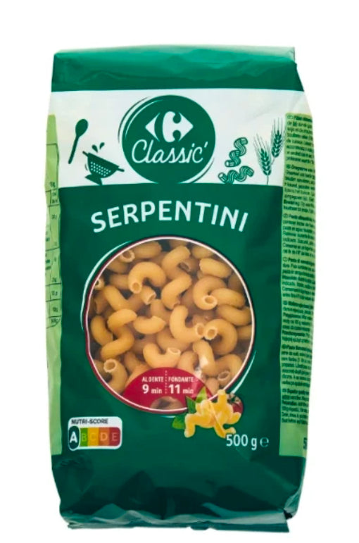 Pâtes Serpentini CARREFOUR CLASSIC' 500g DLC: Janv26
