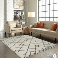 5'X7' Kenya Fleece Geometric Design Tufted Area Rug Cream - Threshold™: Modern  (2m x 1m60)