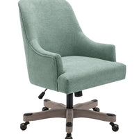 OSP Home Furnishings Bradwell Silla giratoria Ajustable para Oficina en casa con Ruedas, Tela Menta