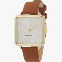 Nine West Women's Japanese Quartz Dress Watch with Faux Leather Strap