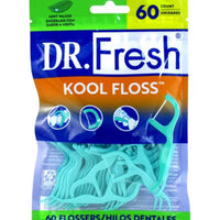 Dr. Fresh Kool Floss Picks 60 Count Mint Waxed (60 Pieces)