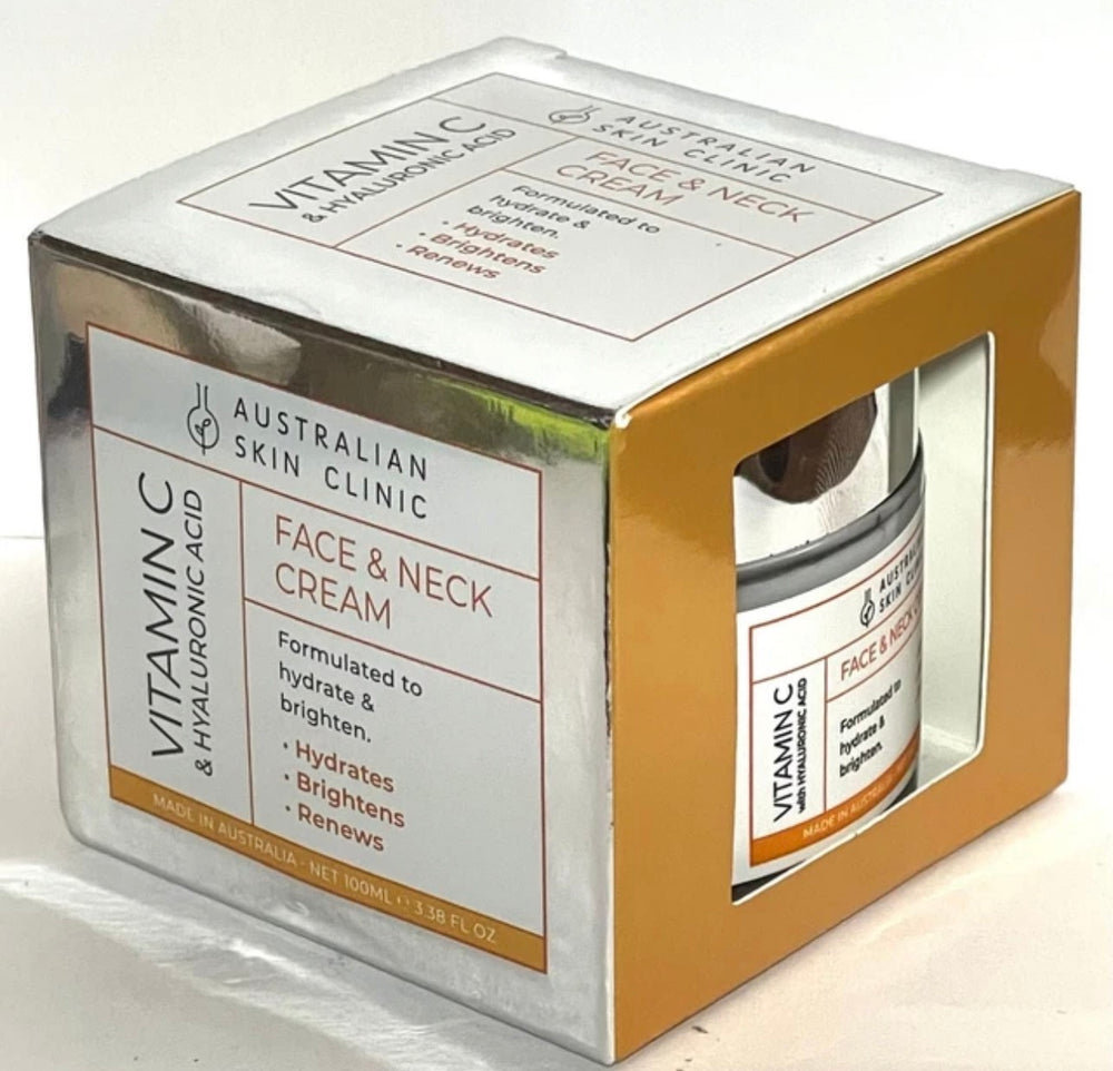 Australian Skin Clinic Face & Neck Cream Vitamin C & Hyaluronic Acid 3.38 fl oz (100ml)
