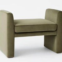 Vernon Ottoman Olive Green Velvet - Threshold designed with Studio McGee