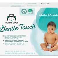 Mama Bear Gentle Touch Diapers, Hypoallergenic, Size 3, 168 Count (4 packs of 42), White