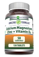 
              Amazing Formulas, Calcium Magnésium Zinc + Vitamine D3, 150 comprimés DLC: 05/27
            