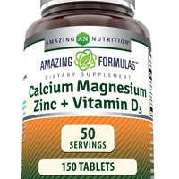 Amazing Formulas, Calcium Magnésium Zinc + Vitamine D3, 150 comprimés DLC: 05/27