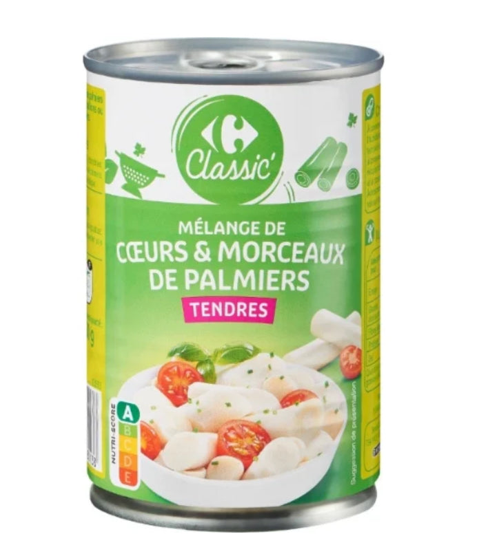 Cœurs de palmiers tendres CARREFOUR 250g net égoutté DLC: Août 26