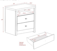 
              Calla Tall 2 Drawer Nightstand White - Prepac LPFN841344
            
