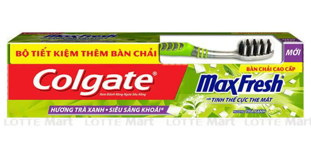 Colgate Toothpaste, MaxFresh Green Tea Ice + Toothbrush (225g) DLC: Oct25