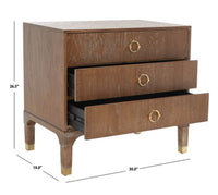 
              Lorna 3 Drawer Nightstand Navy - Safavieh LPFN974893
            