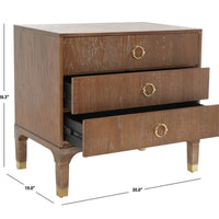Lorna 3 Drawer Nightstand Navy - Safavieh LPFN974893