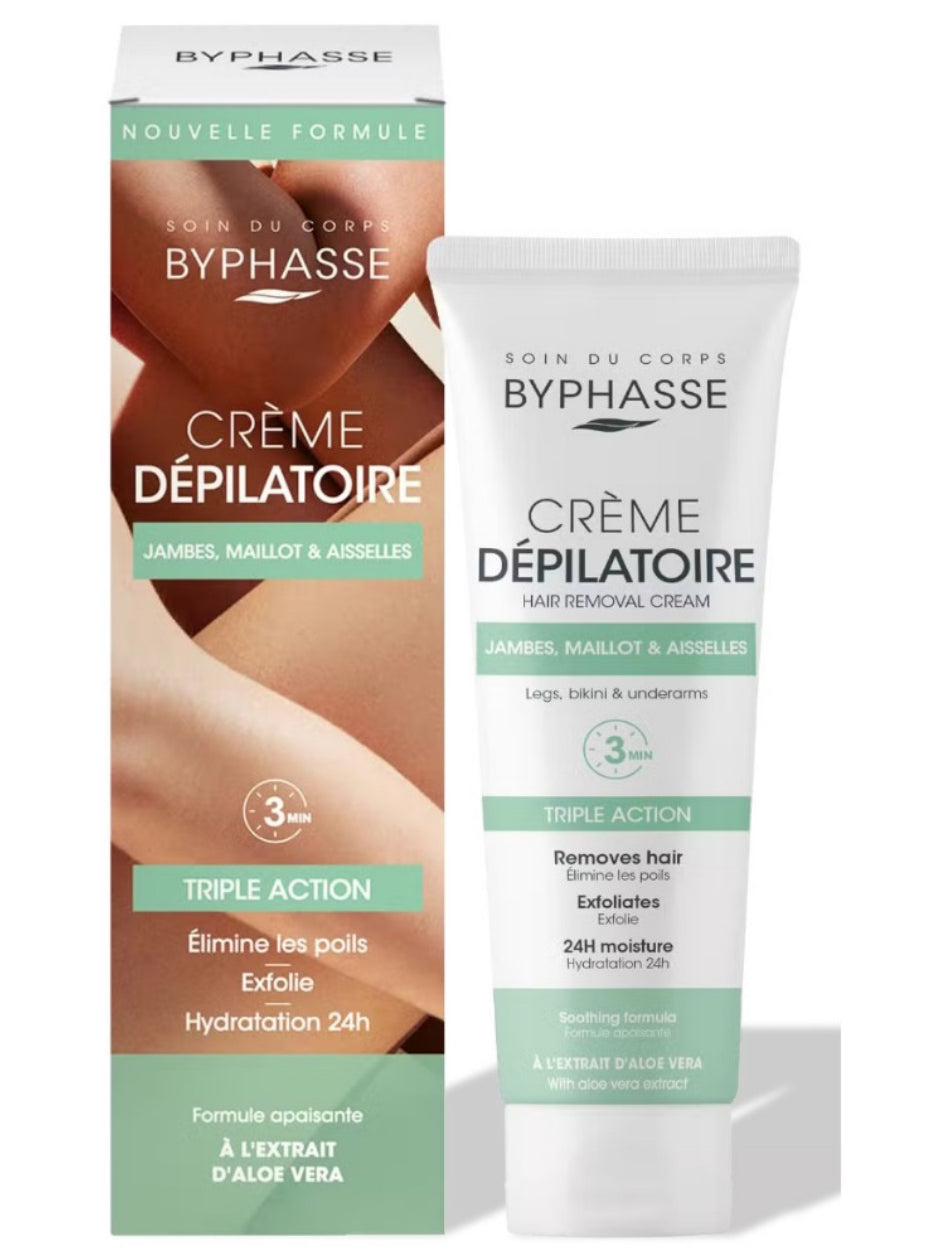 Byphasse, CRÈME DÉPILANTE à l'extrait d'aloe vera (125 ml) DLC: Juin27