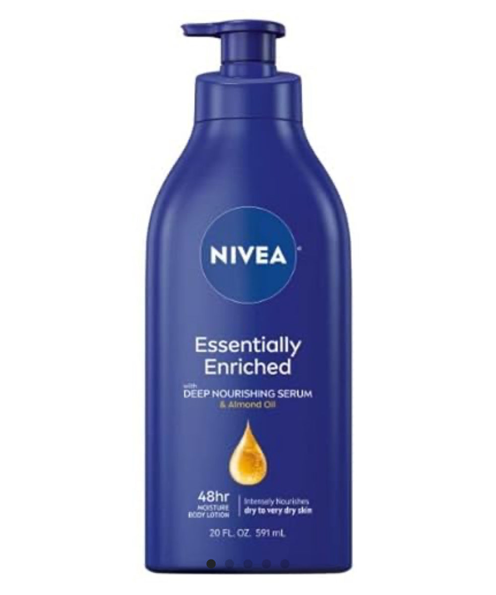 NIVEA Essentially Enriched Body Lotion with Deep Nourishing Serum, 20 Fl Oz (591ml)