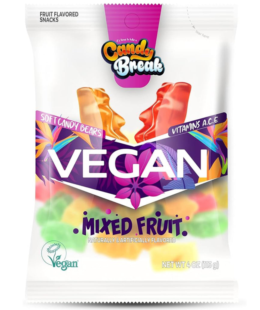 Candy Break Vegan Gummies - Fruity Gummy Bears and Gift Snacks for Adults & Kids - 4oz
(113g)