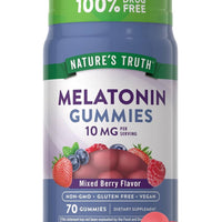 Nature's Truth Melatonin 10mg Gummies | 70 Count | Berry Flavor | Vegan, Non-GMO, and Gluten Free Supplement DLC: Juin26