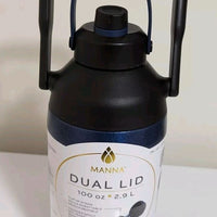 Manna Dual Lid Stainless Steel Jug 100 Oz (2.9 L)